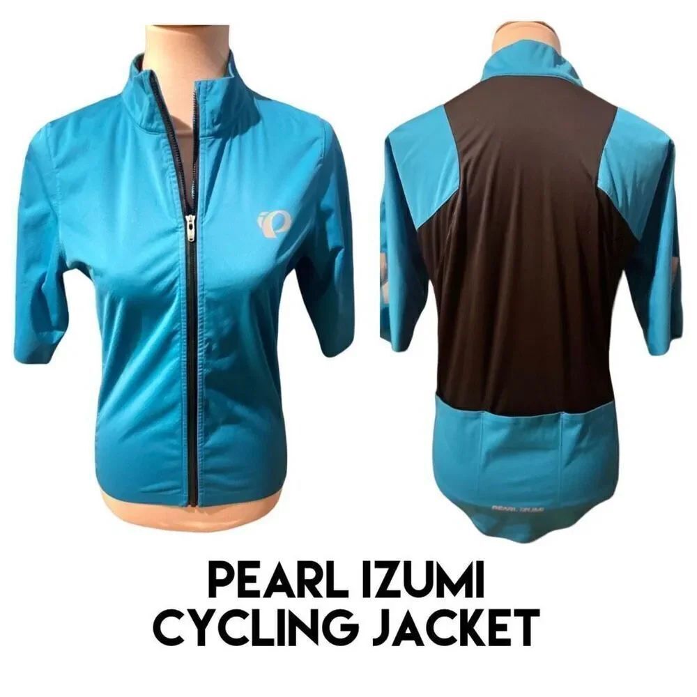 Pearl iZumi Womens Atheletic Tops Full Zip Half Sleeve Turquoise Medium-NWOT